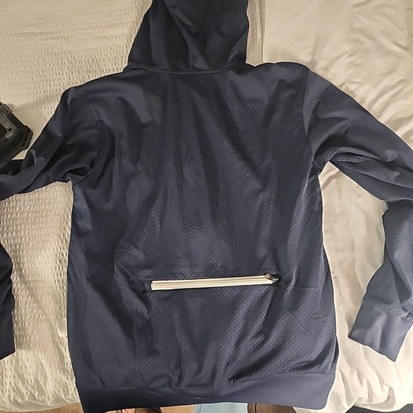 North Face Reversible Hoodie Mens M Navy Blue & White TNF Full Zip RARE #7106 - Picture 3 of 5